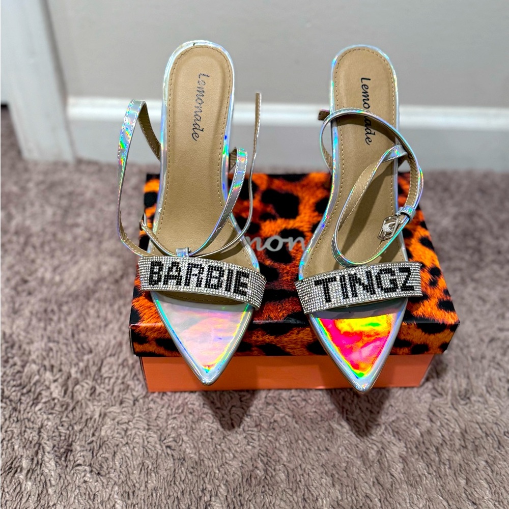 Bling Barbie Tings silver Crome heels